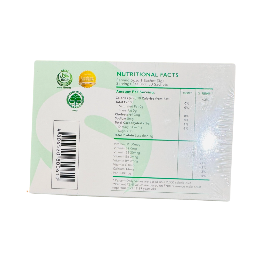 Sante Pure Barley New Zealand Barley Powder with Stevia, 30 Sachets