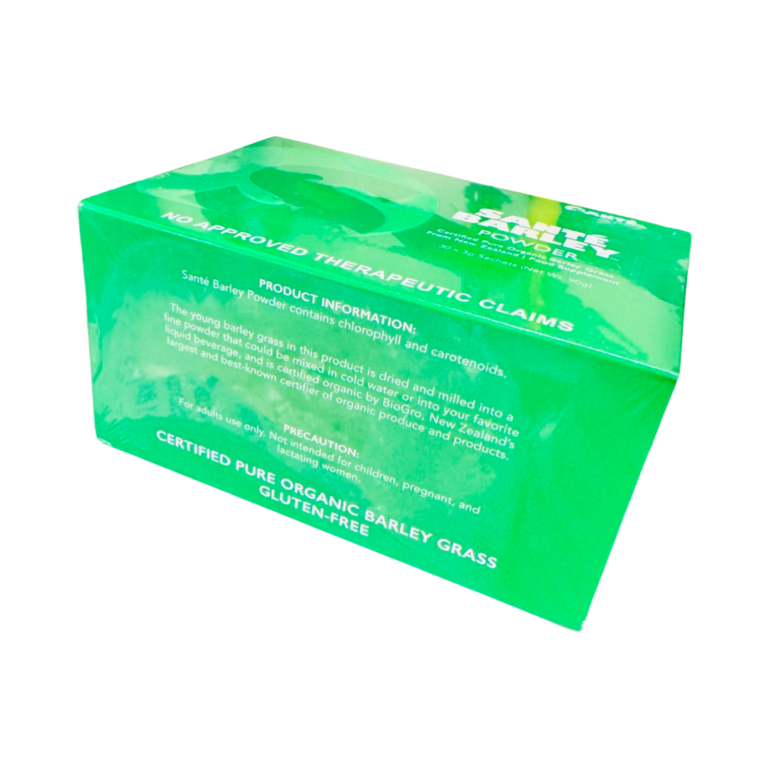 Sante Pure Barley New Zealand Barley Powder with Stevia, 30 Sachets