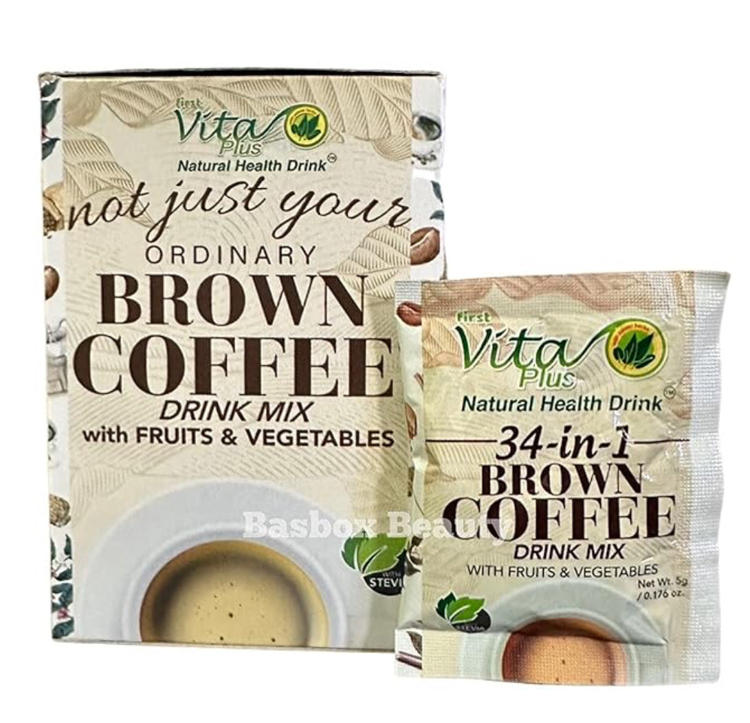 First Vita Plus 34-in-1 Brown Coffee with Fruits & Vegetables, 20 Sachets