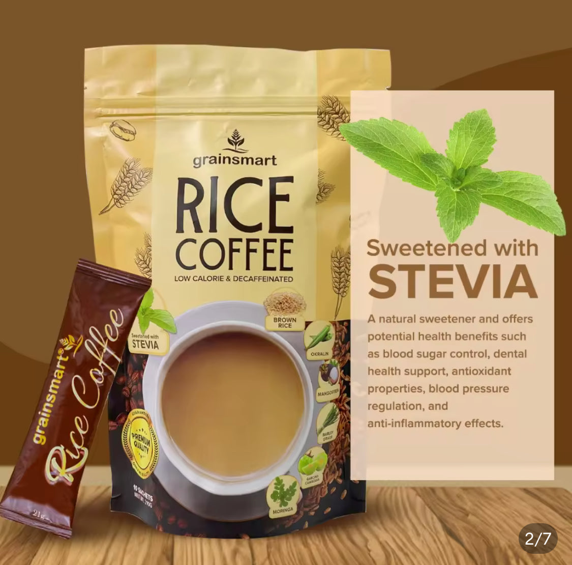 Grainsmart Rice Coffee Low Calorie and Decaffeinated