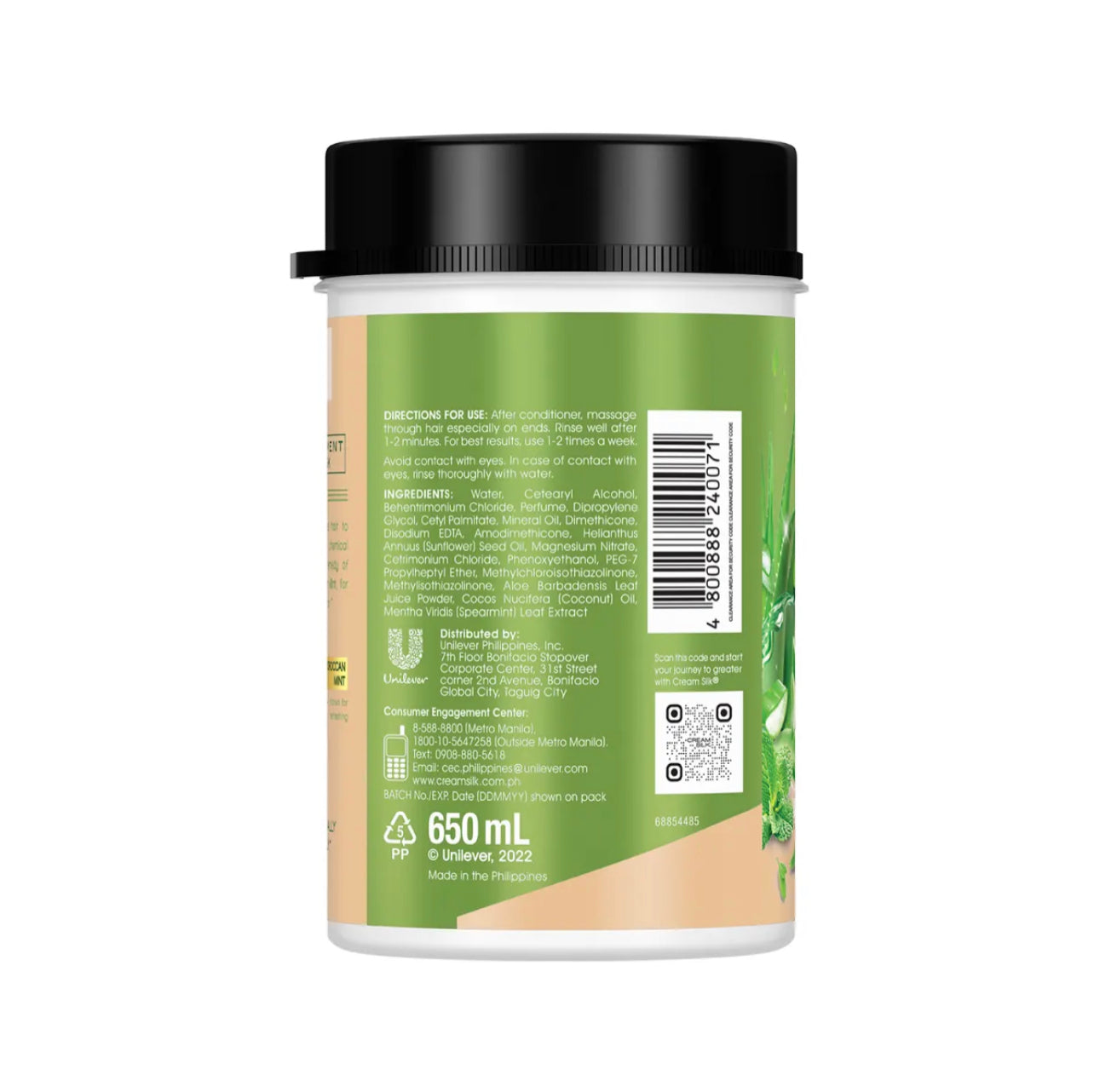 Cream Silk Treatment Mask Aloe Mint Detox, 650ml