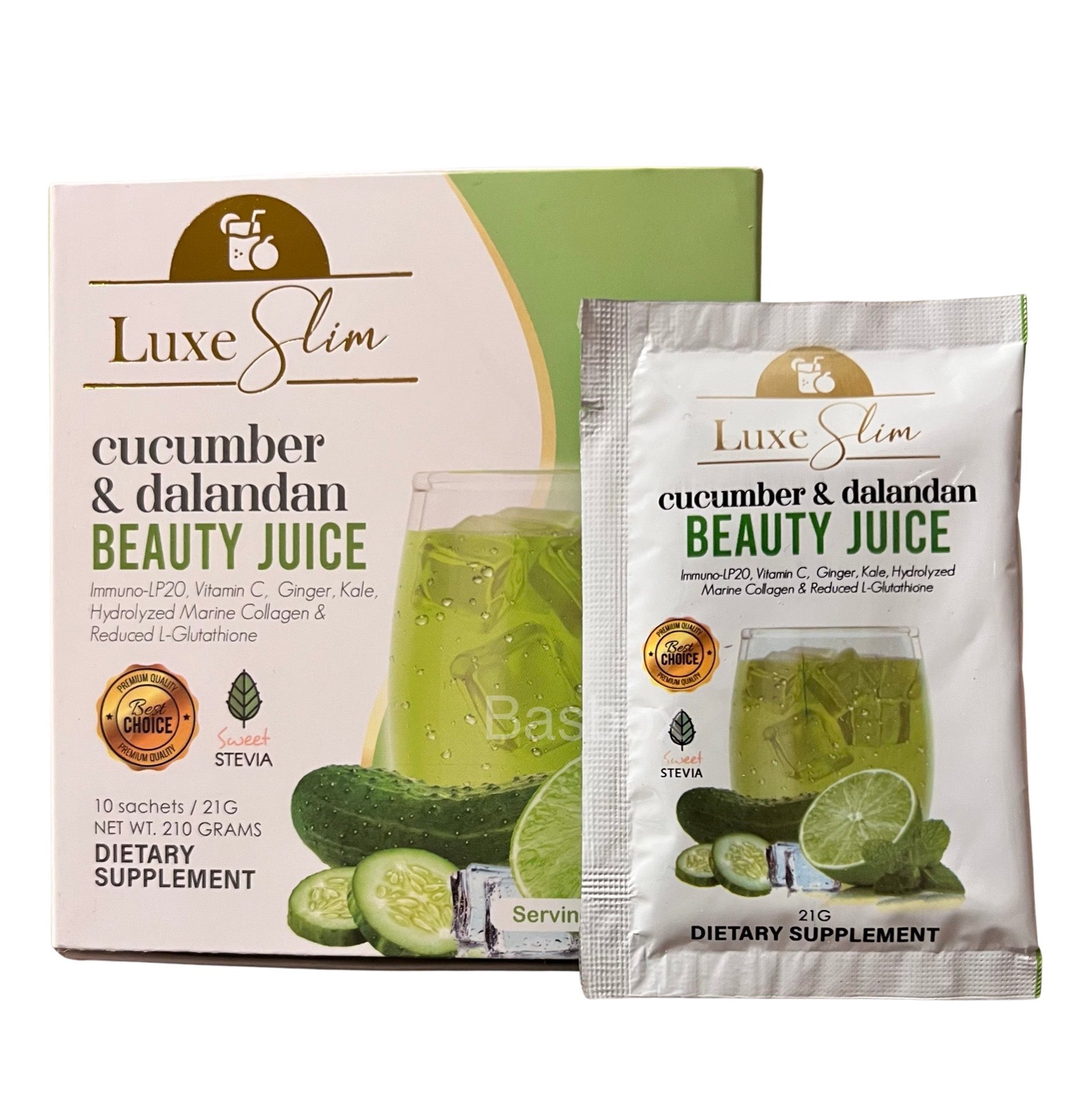 LUXE SLIM Cucumber & Dalandan Beauty Juice, 10 Sachets  Basbox Beauty USA