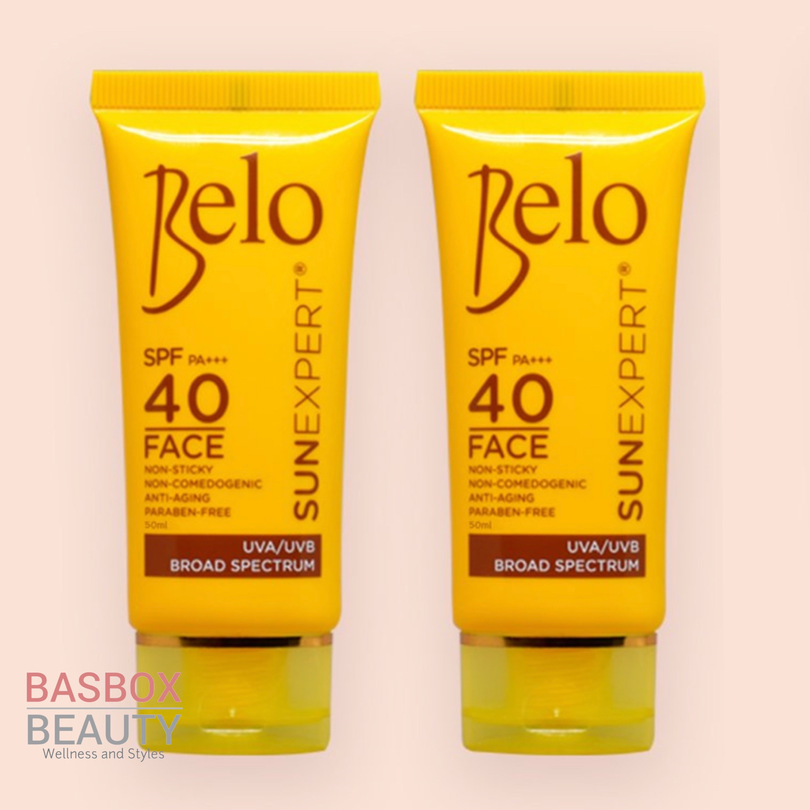 2 Tubes Belo SunExpert Face Cover SPF 40, 50mL
