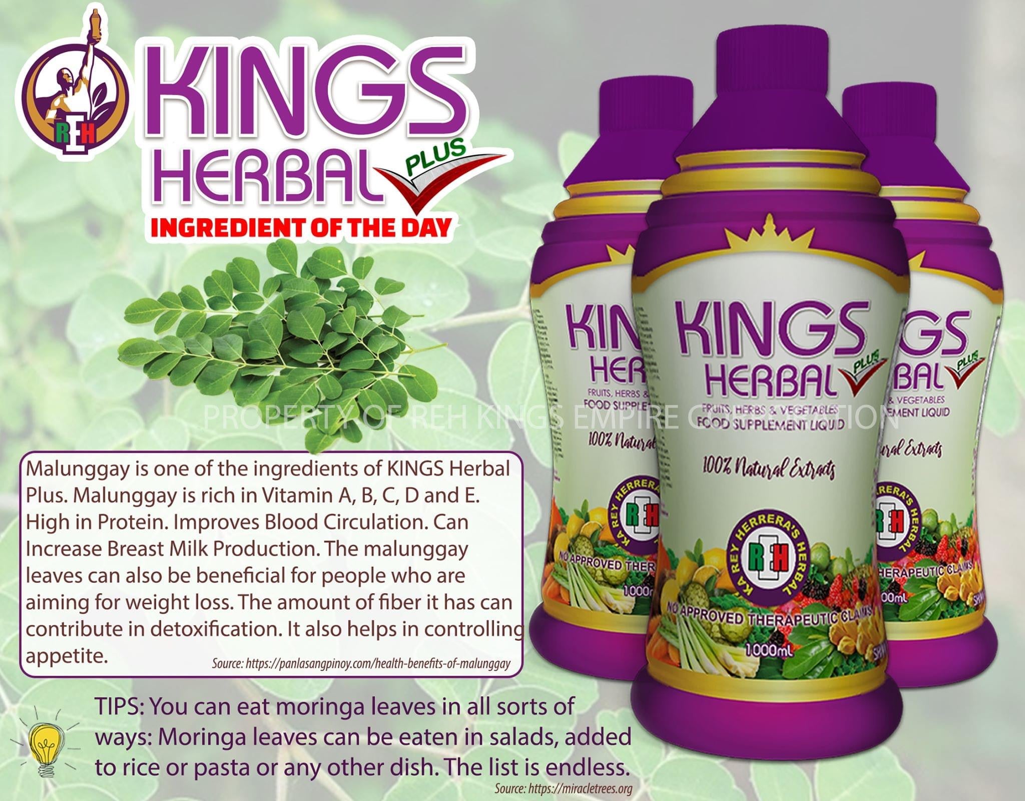 2 Bottles Kings Herbal Plus  Food Supplement Fruits Herbs & Vegetables 1000ml
