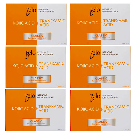 Belo Intensive Kojic Acid + Tranexamic Acid Classic Bar Soap, 65g x 6 Soaps