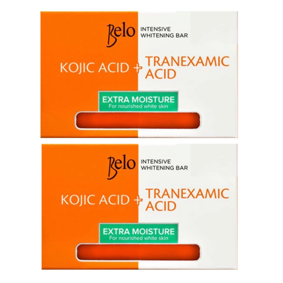 Belo Intensive Kojic Acid + Tranexamic Acid Extra Moisture Bar Soap, 65g x 2 Soaps