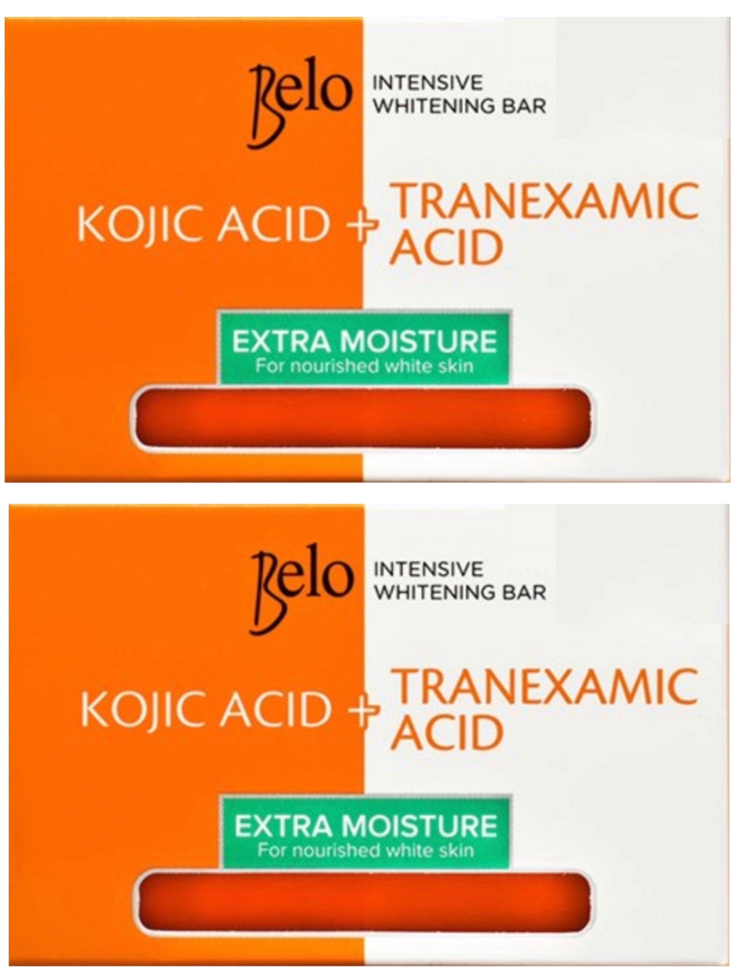 Belo Kojic Acid + Tranexamic Acid Extra Moisture Bar Soap, 65g (2 Bars)
