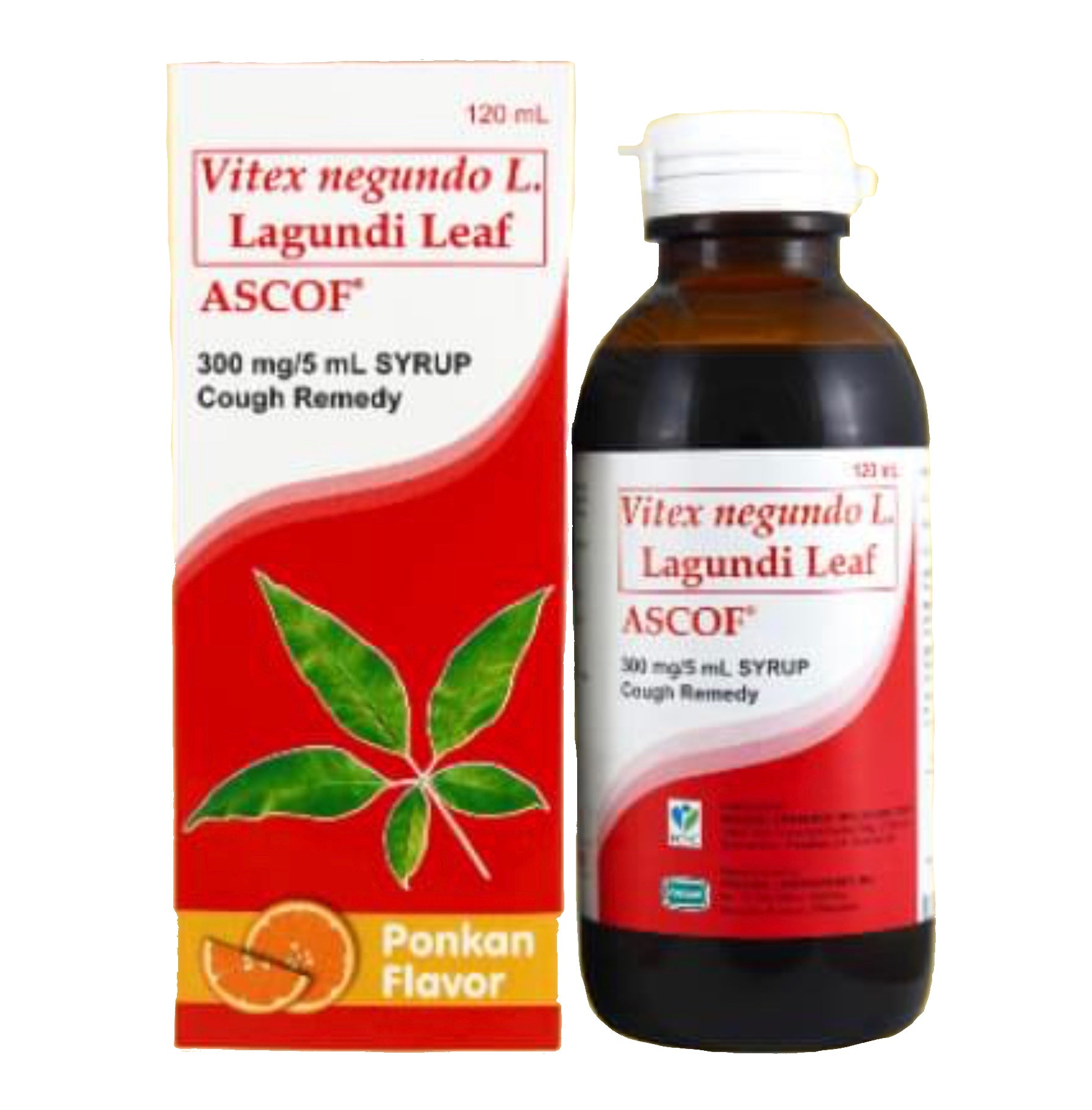 ASCOF Lagundi for Kids & Adults 300mg/5mL Ponkan-Flavored Syrup 120mL Bottle