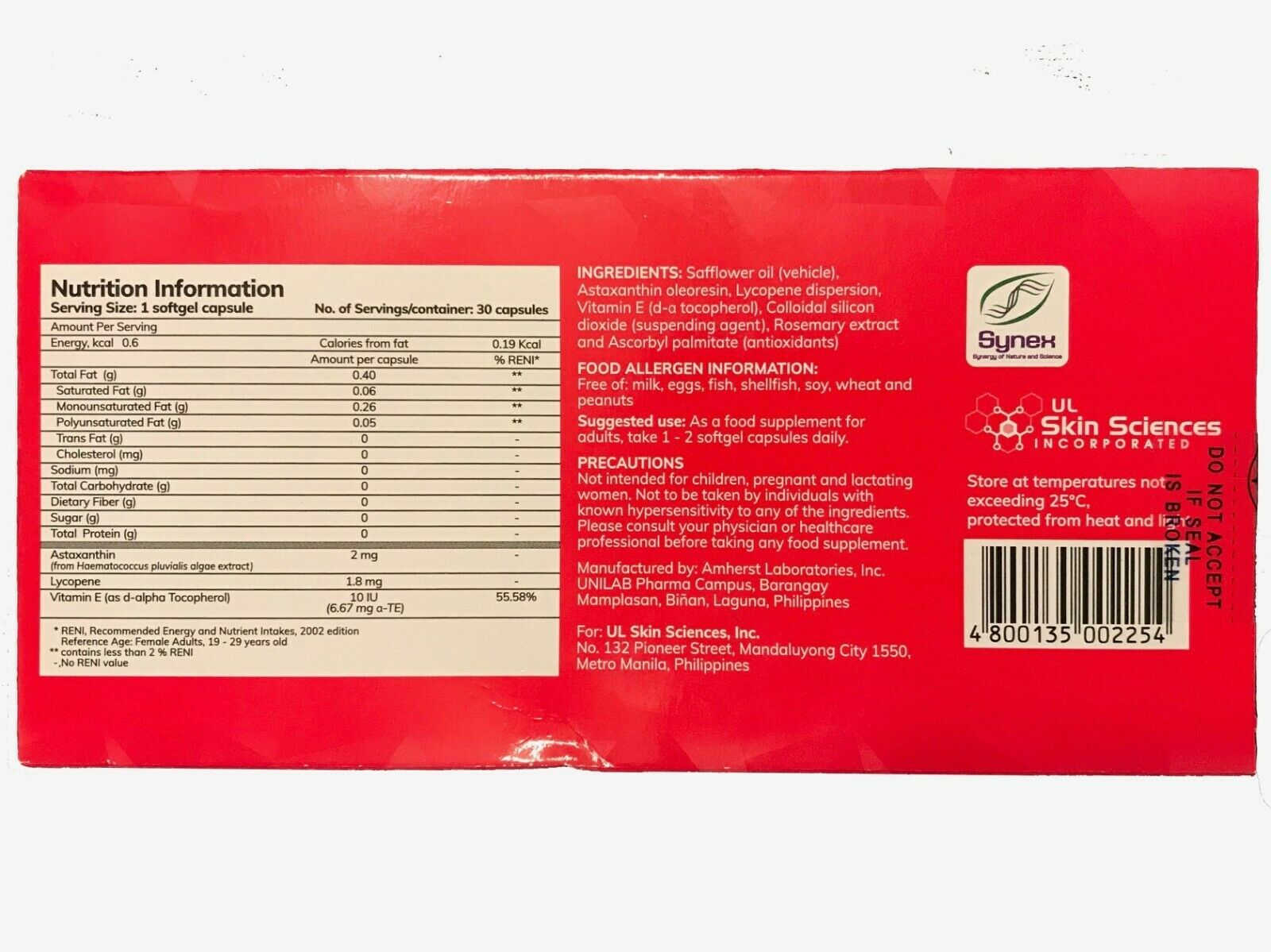 Myra Ultimate Vitamin E Astaxanthin Lycopene Dietary Supplement