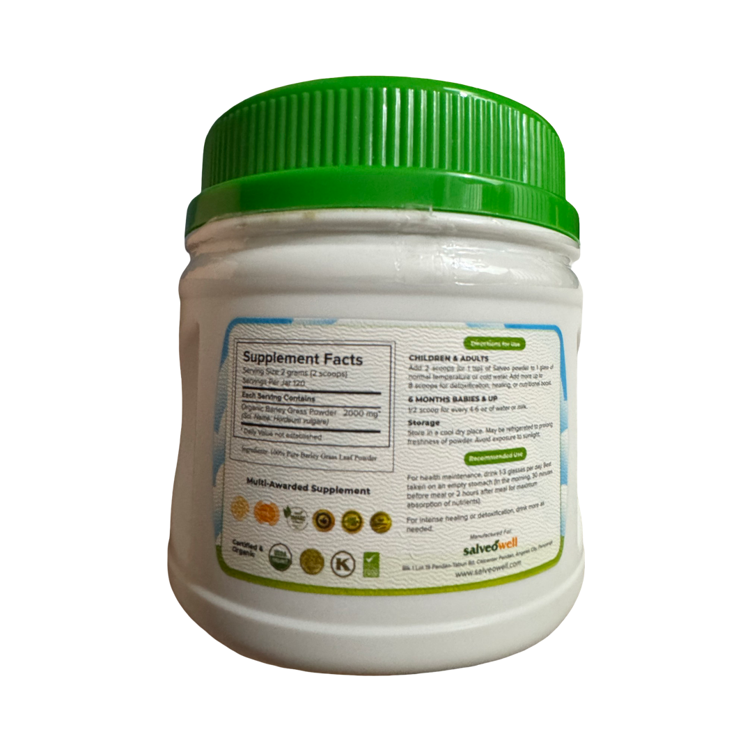 SBG Salveo Barley Grass Powder in Jar, 240 Grams