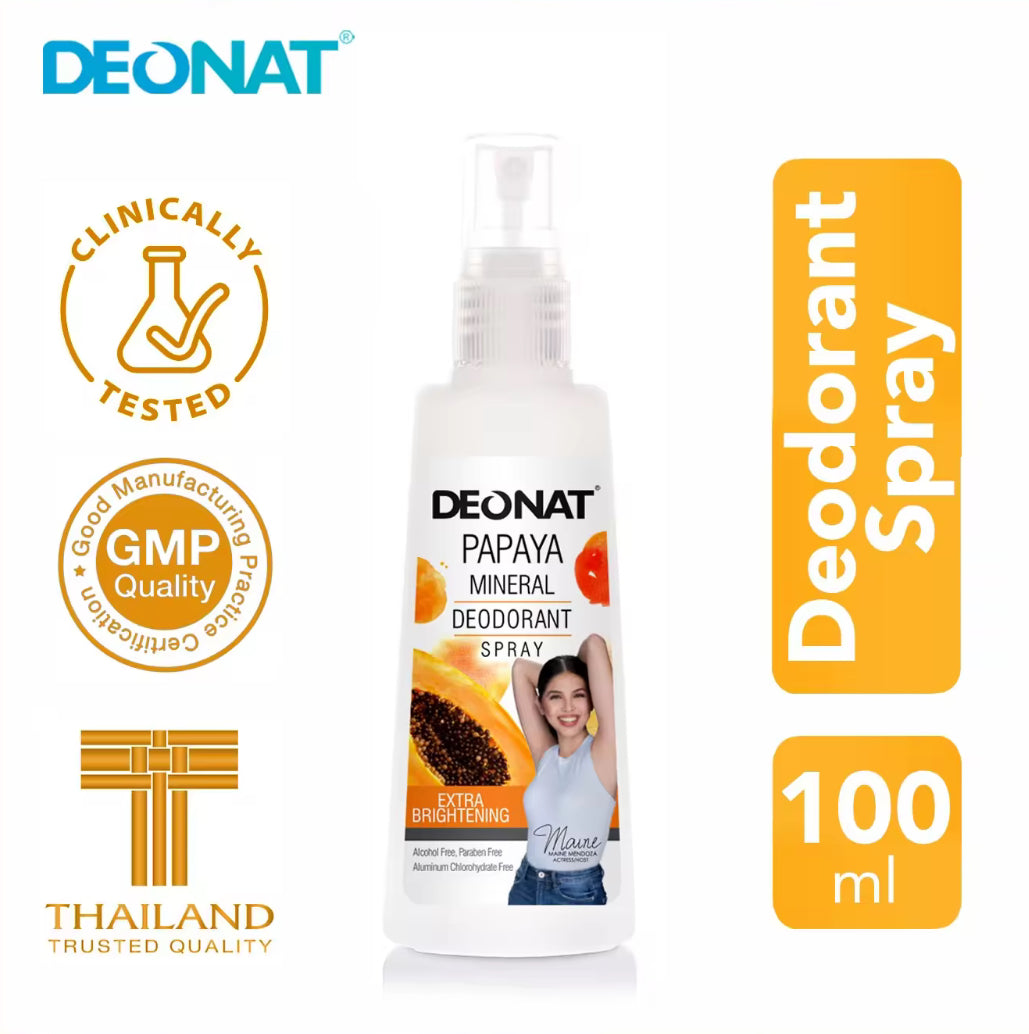 DeoNat Papaya Mineral Deodorant Spray, 100mL