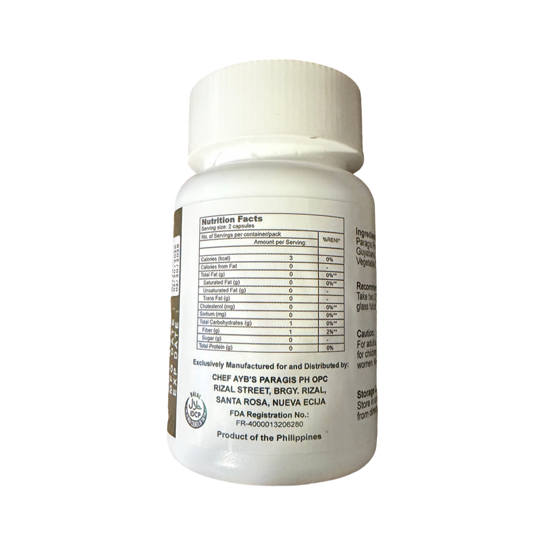 Chef Ayb’s Paragis with Moringa and Guyabano Capsules | 500 mg per Capsule | 60 Capsules | Herbal Food Supplement