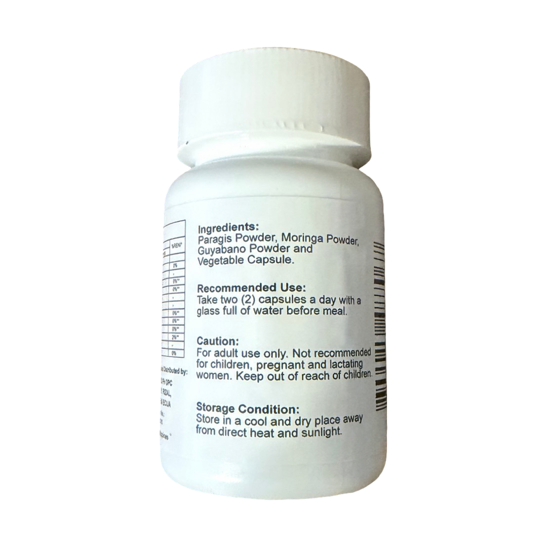 Chef Ayb’s Paragis with Moringa and Guyabano Capsules | 500 mg per Capsule | 60 Capsules | Herbal Food Supplement
