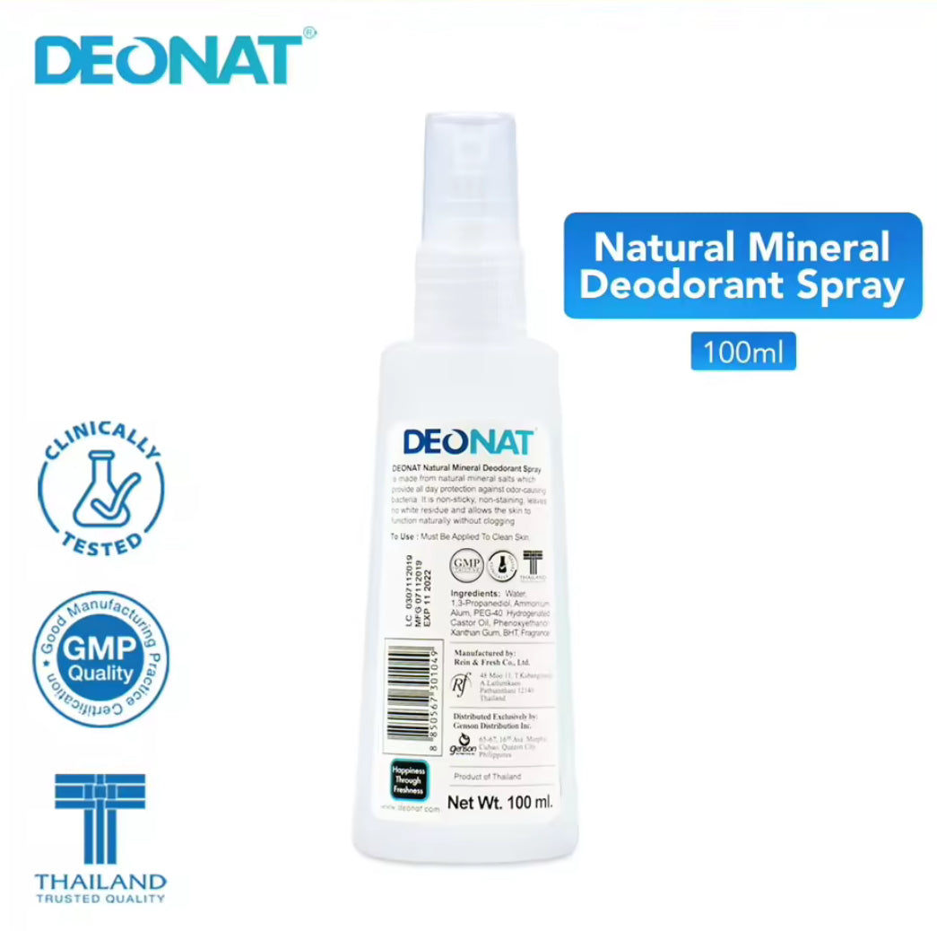 DeoNat Natural Mineral Deodorant Spray 100mL