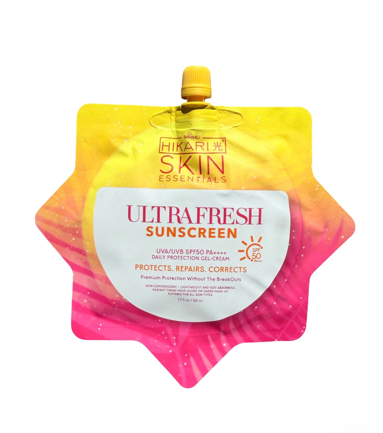 Hikari Skin Essentials Ultra Fresh Sunscreen SPF 50 PA++++ Daily Protection Gel Cream | Lightweight Facial Sunscreen | Non-Greasy Finish | 50 mL