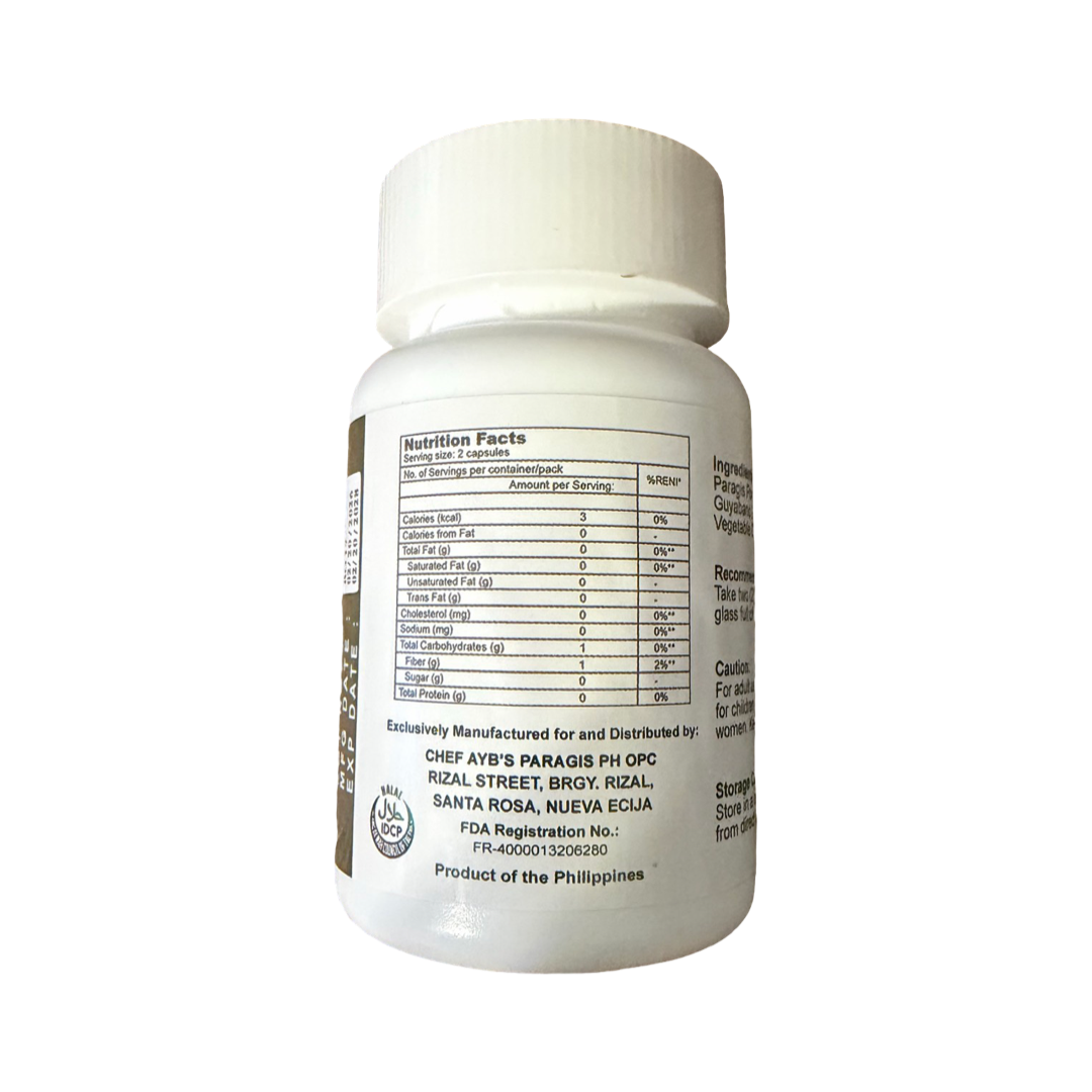 Chef Ayb’s Paragis with Moringa and Guyabano Capsules | 500 mg per Capsule | 60 Capsules | Herbal Food Supplement