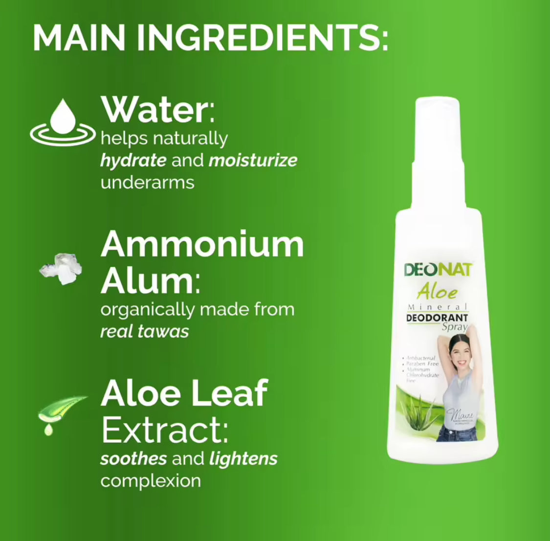 DeoNat Aloe Mineral Deodorant Spray, 100mL