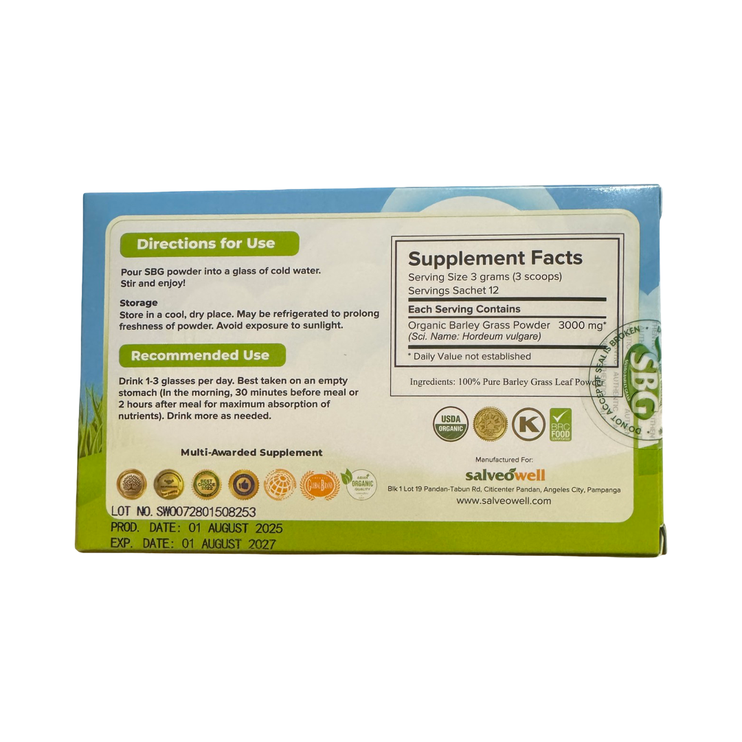 SBG Salveo Barley Grass On The Go, 12 sachets