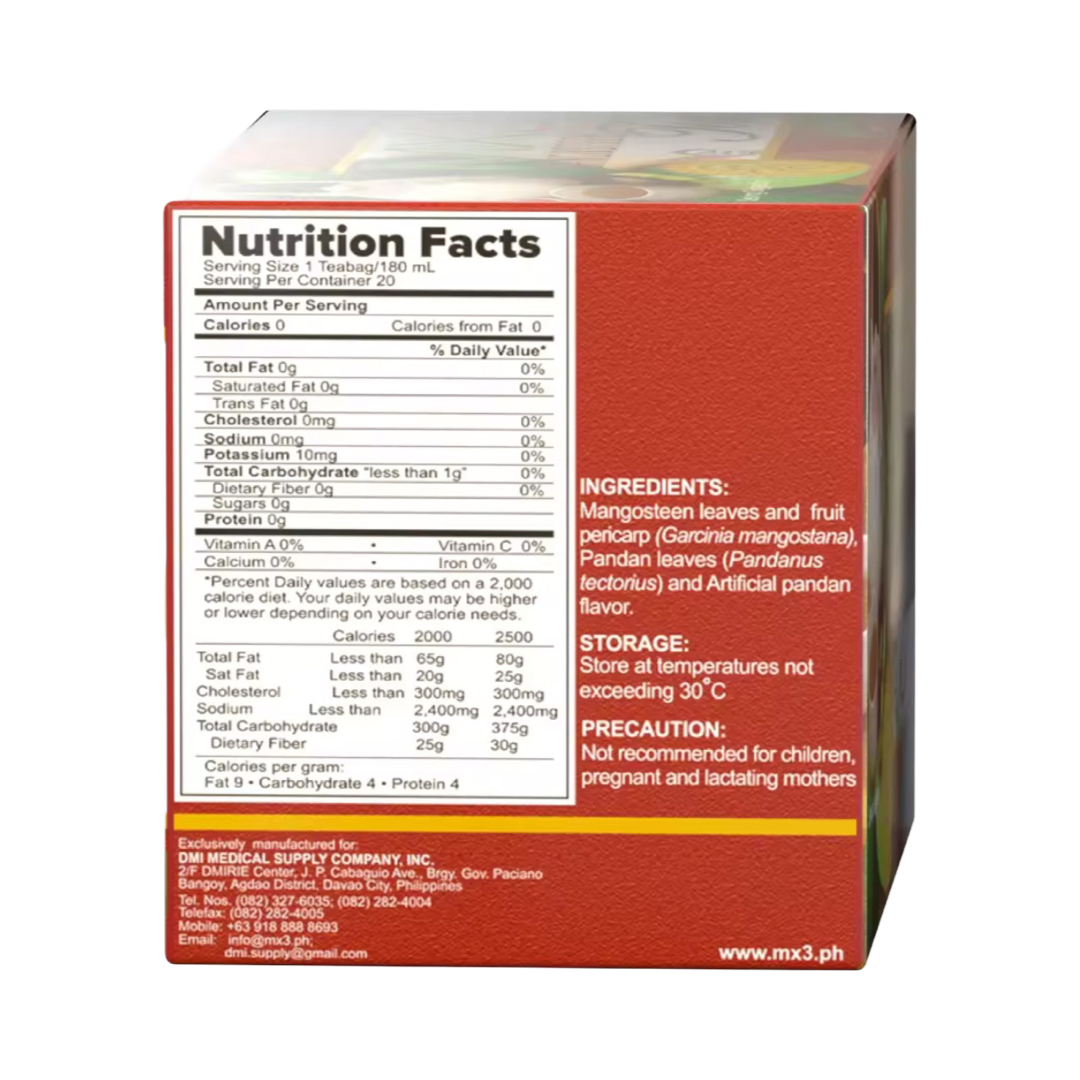 MX3 Tea Mangosteen Tea with Pandan 20s x 2g