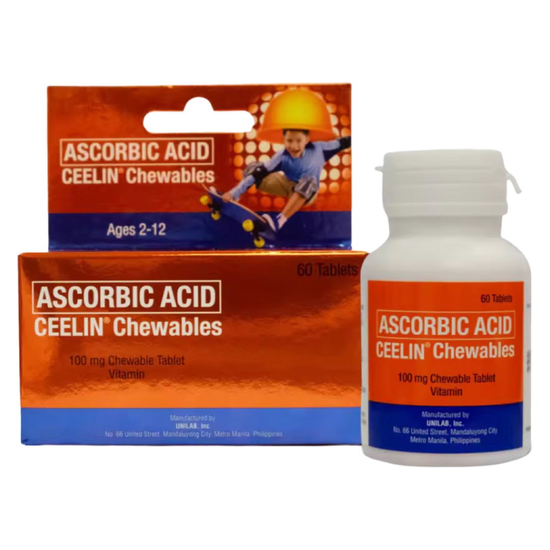 Ceelin Chewables Ascorbic Acid(Vitamin C) 60 Tablets Ages 2-12