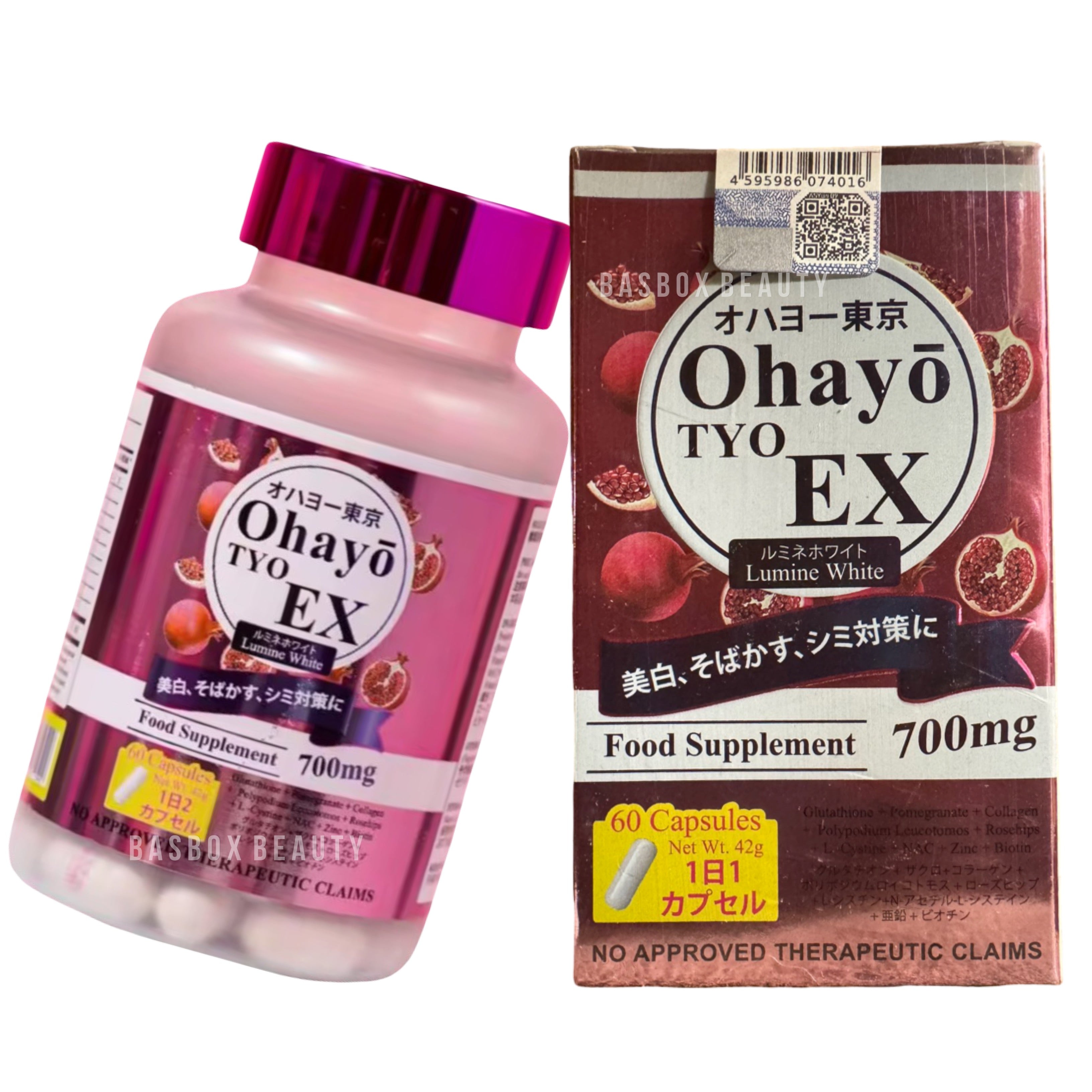 OhayoTYO EX Lumine White Glutathione 700mg 60 Capsules