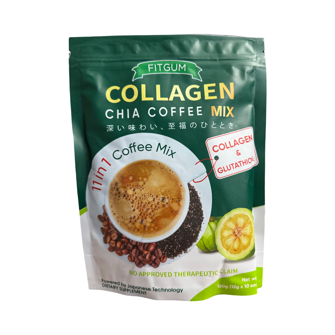 Fitgum 20x Collagen Chia Coffee 11-in-1 (10 Sachets)