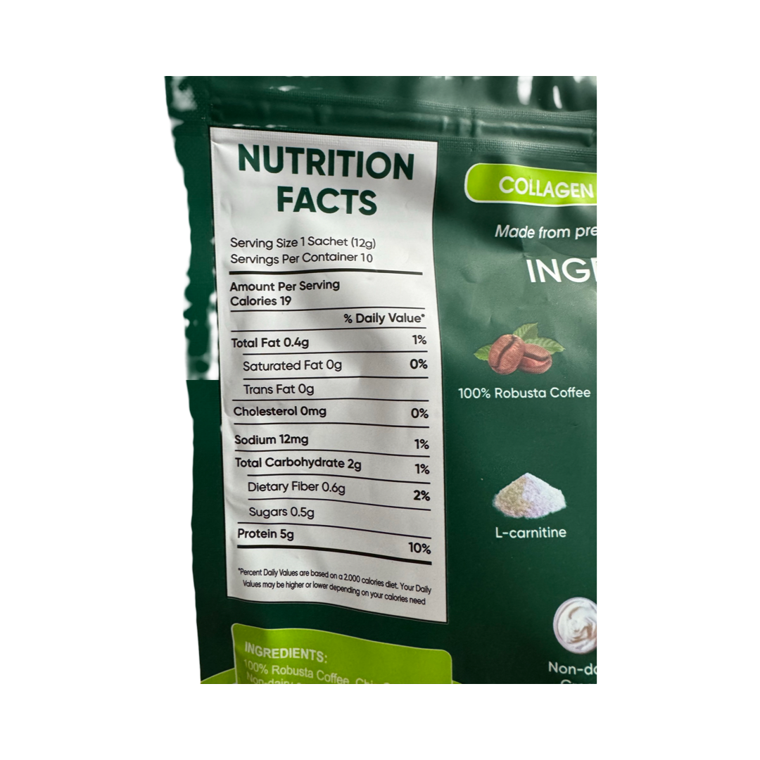 Fitgum 20x Collagen Chia Coffee 11-in-1 (10 Sachets)
