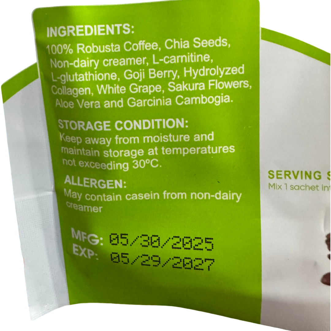 Fitgum 20x Collagen Chia Coffee 11-in-1 (10 Sachets)
