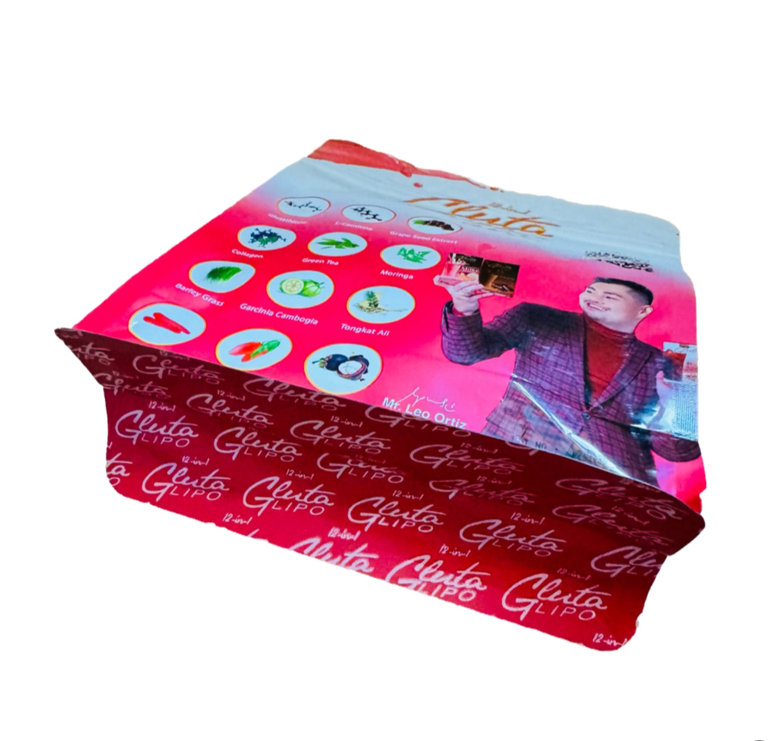 12 in 1 Gluta Lipo Red Iced Tea, 10 Sachets (1 Pack)