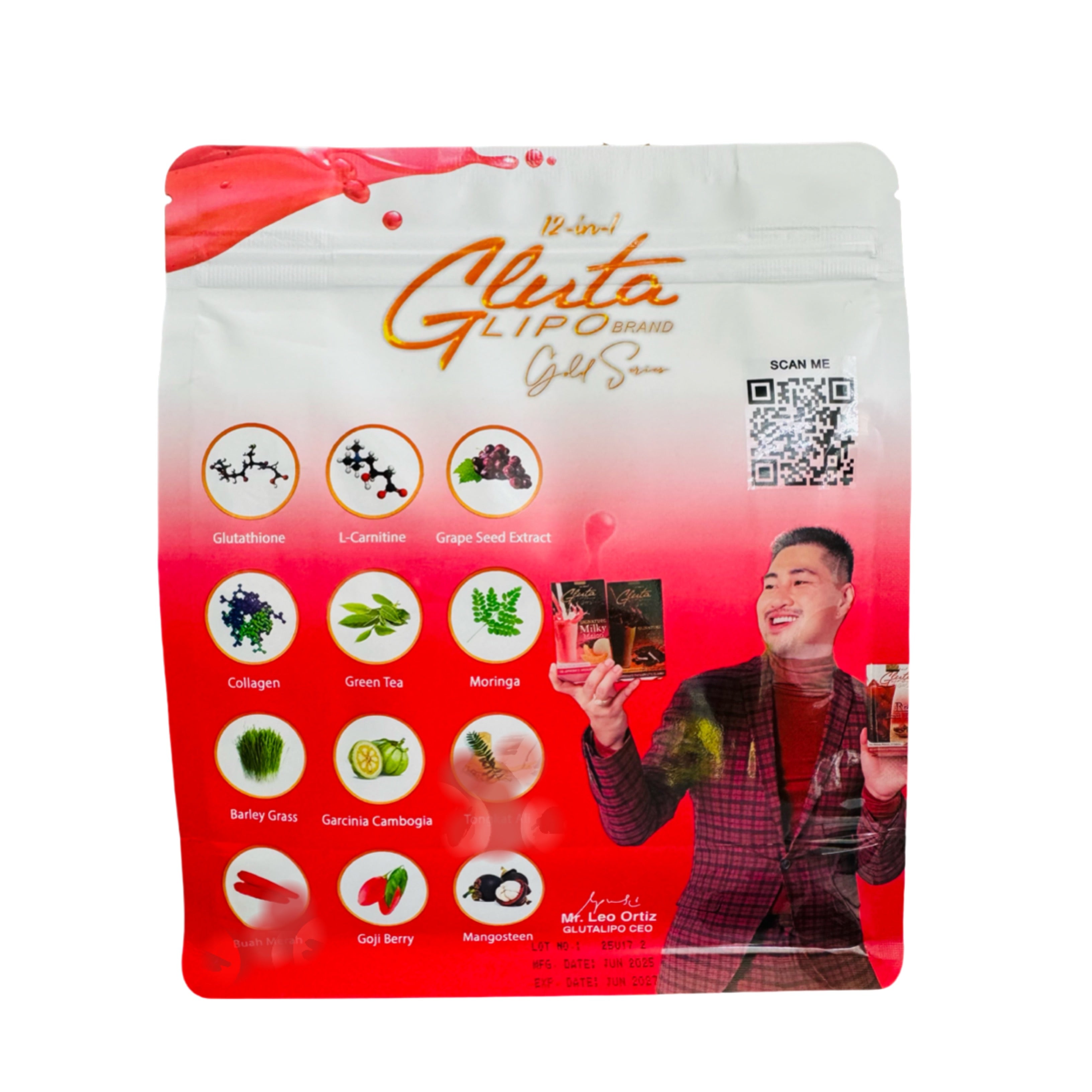 12-in-1 Glutalipo Gold Series Red Iced Tea (2-Pack)