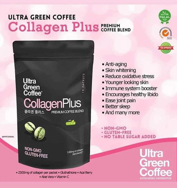 Ultra Green Coffee Collagen Plus, 10 Sachets