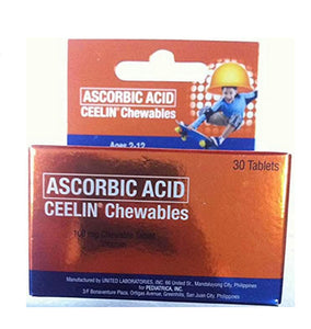 Ceelin Chewables Ascorbic Acid(Vitamin C) 30 Tablets Ages 2-12
