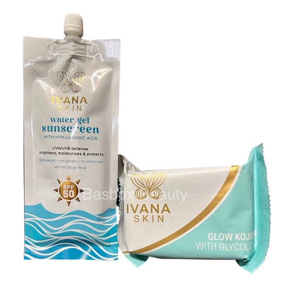 Ivana Skin Water Gel Sunscreen & Glow Kojic Bar Soap