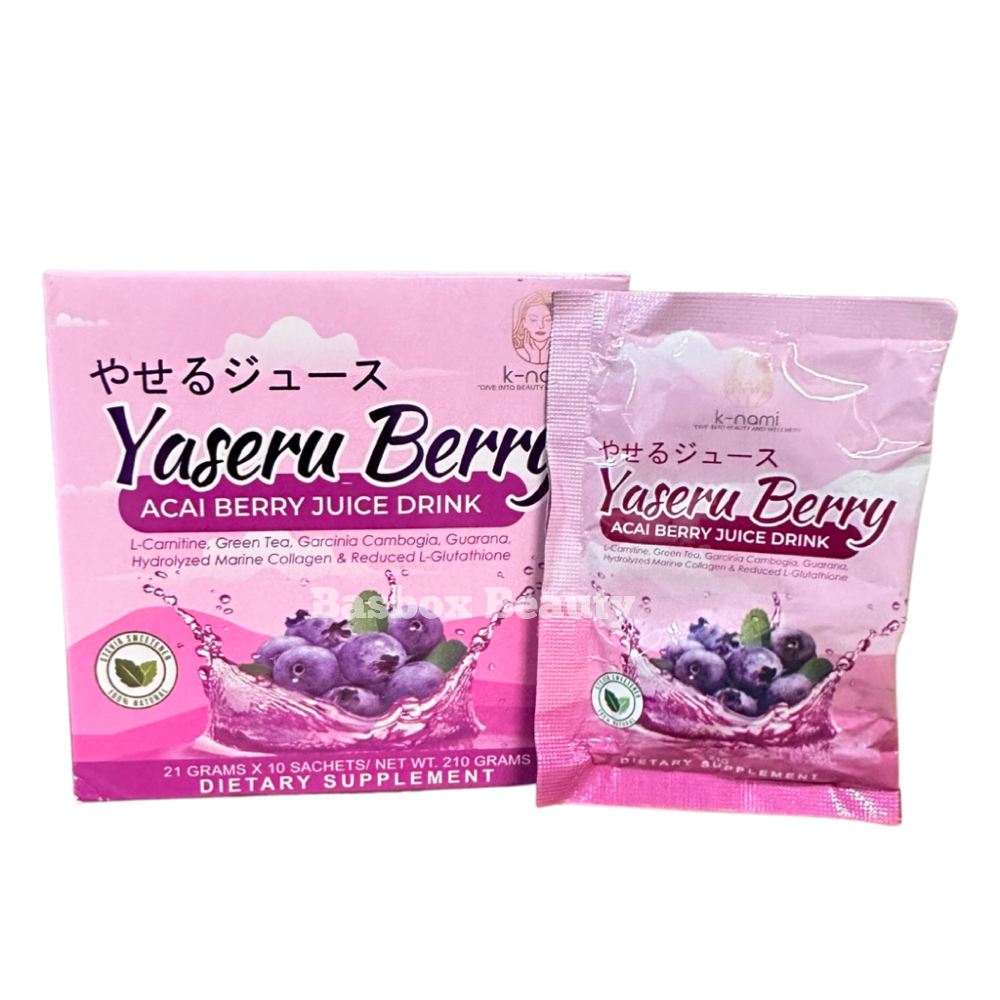 K-Nami Yaseru Berry Acai Berry Juice Drink, 10 Sachets