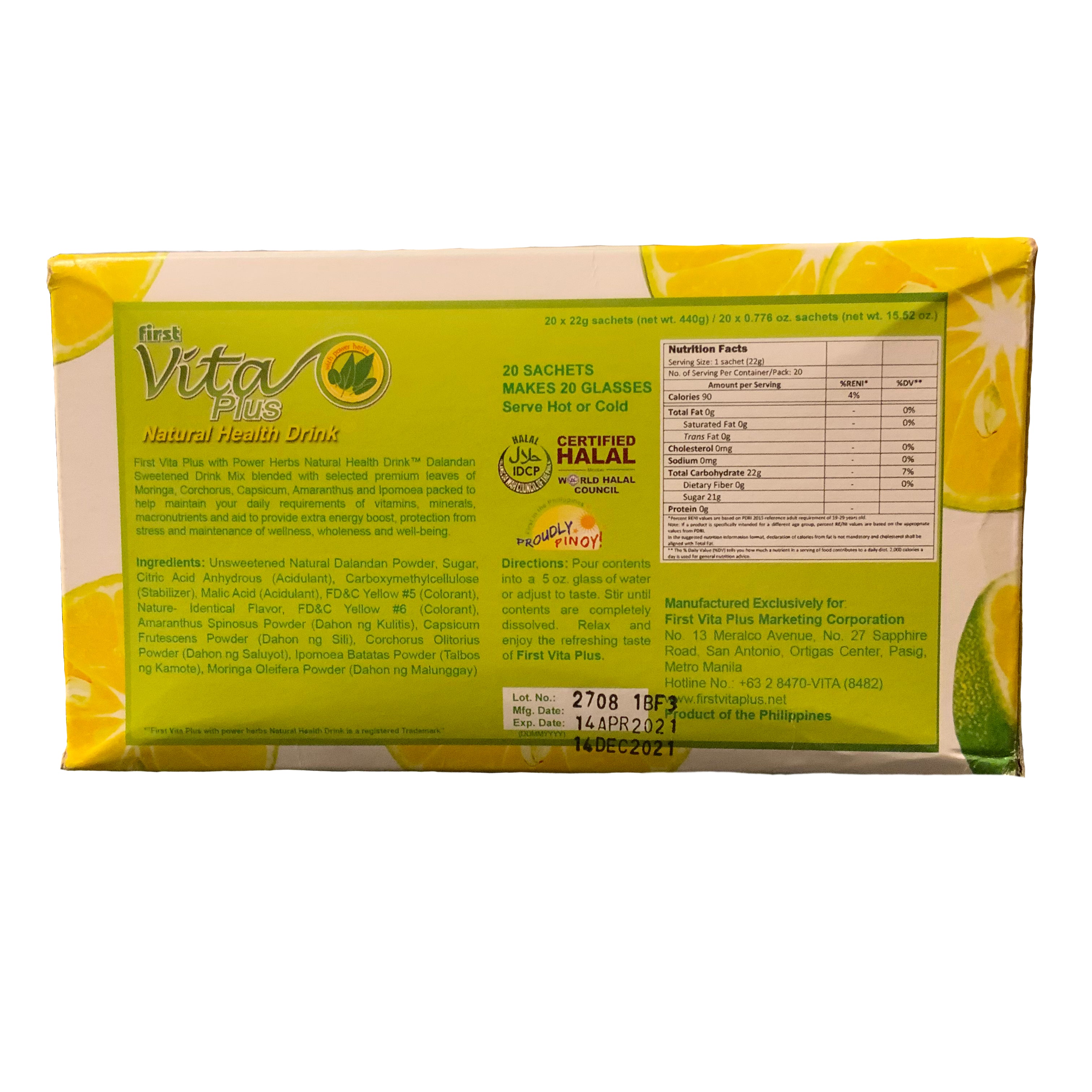 First Vita Plus Natural Health Drink, Dalandan Flavor