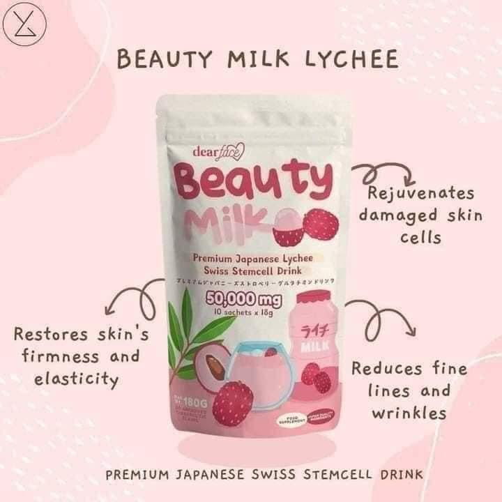 Dear Face Beauty Milk Premium Japanese Lychee Swiss Stemcell Drink 50,000mg