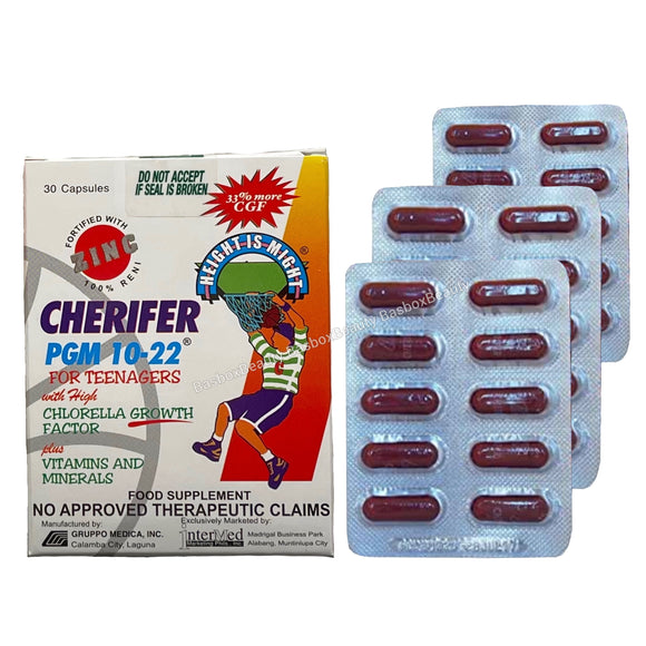 Cherifer PGM 10-22 + Zinc (Vitamins and Minerals + Chlorella Growth Factor Taurine (30 Capsules)
