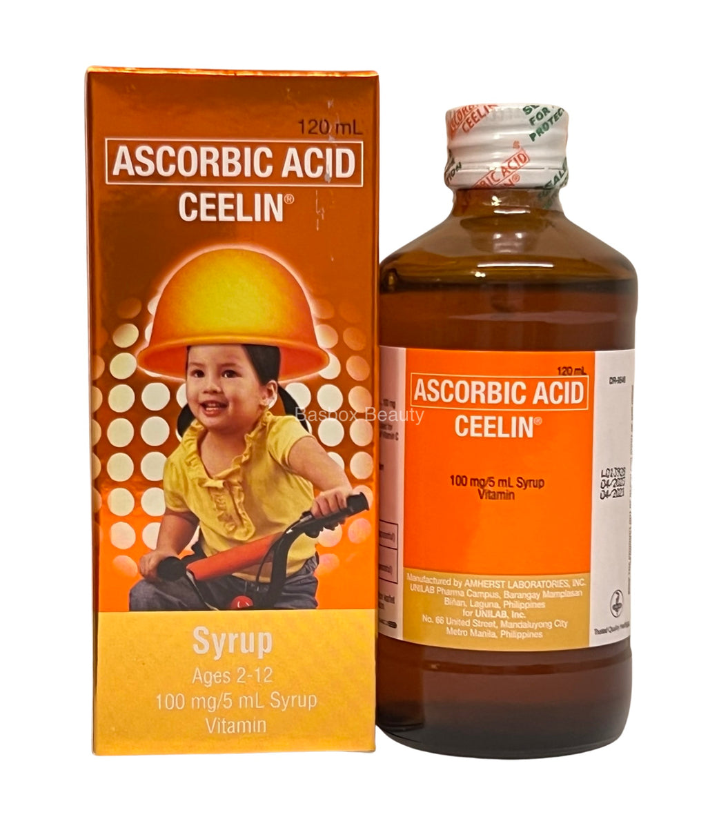 Ceelin Ascorbic Acid Syrup 120ml, Orange Flavor – Basbox Beauty