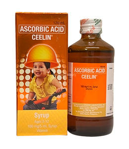Ceelin Ascorbic Acid Syrup 120ml, Orange Flavor