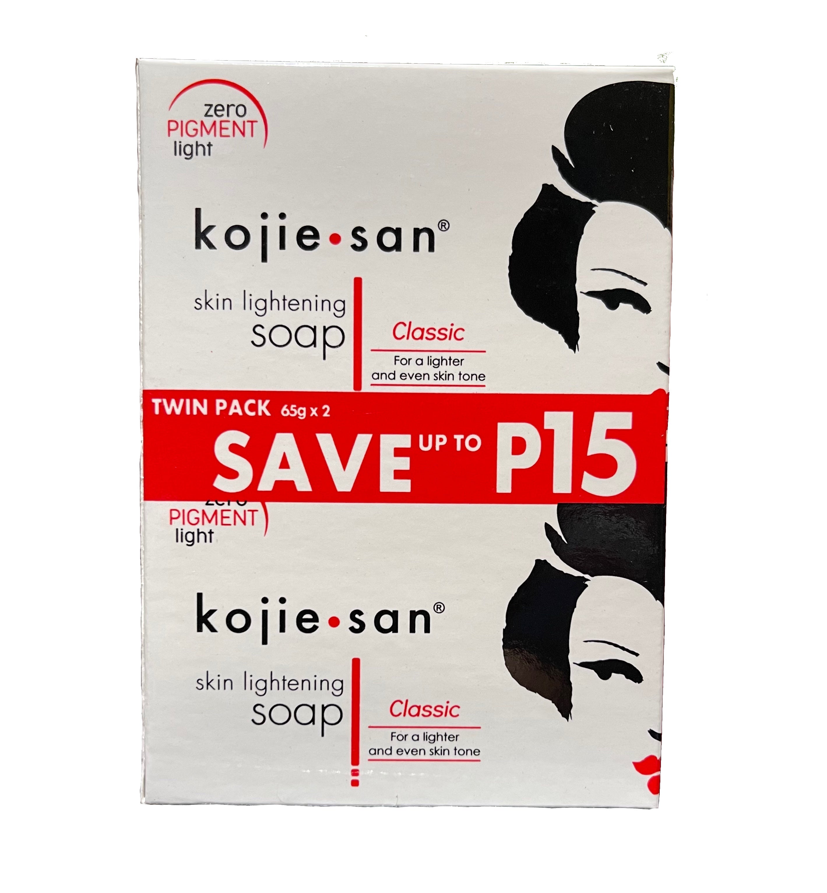 Original Kojie San Facial Beauty Soap - 65g, 2 Bars Per Pack (Authentic)