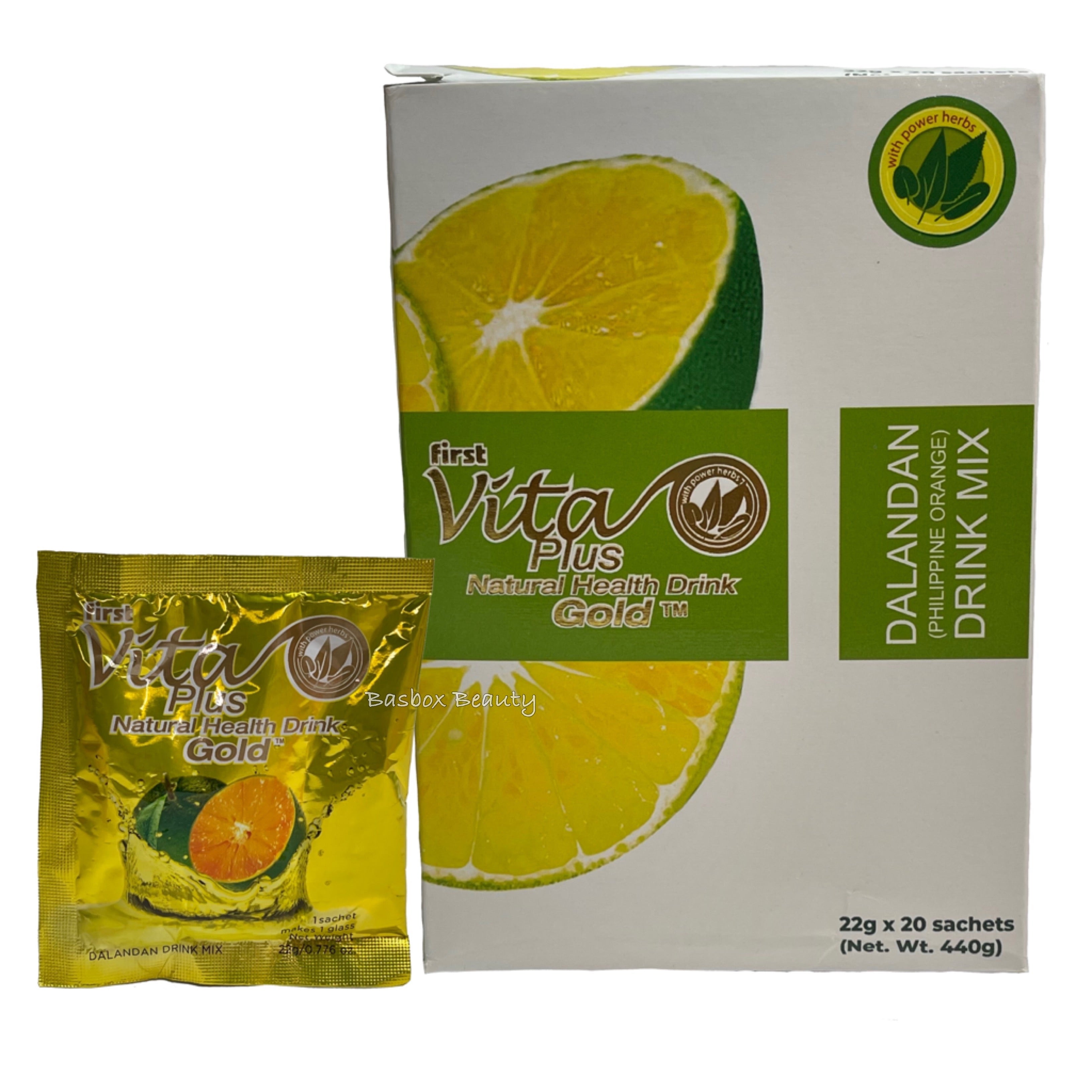 First Vita Plus Natural Health Drink Dalandan Gold, 20 Sachets