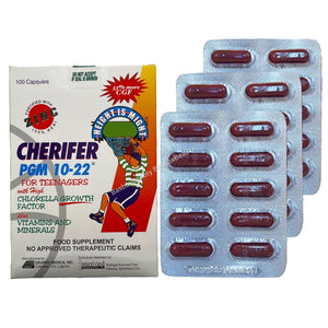 Cherifer PGM 10-22 + Zinc (Vitamins and Minerals + Chlorella Growth Factor Taurine (100 Capsules)