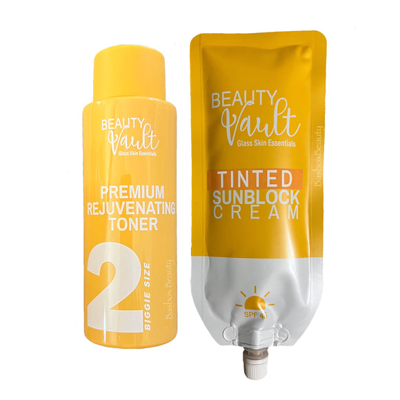 Beauty Vault Tinted Sunscreen Cream SPF45 50g + Rejuvenating Toner 120ml