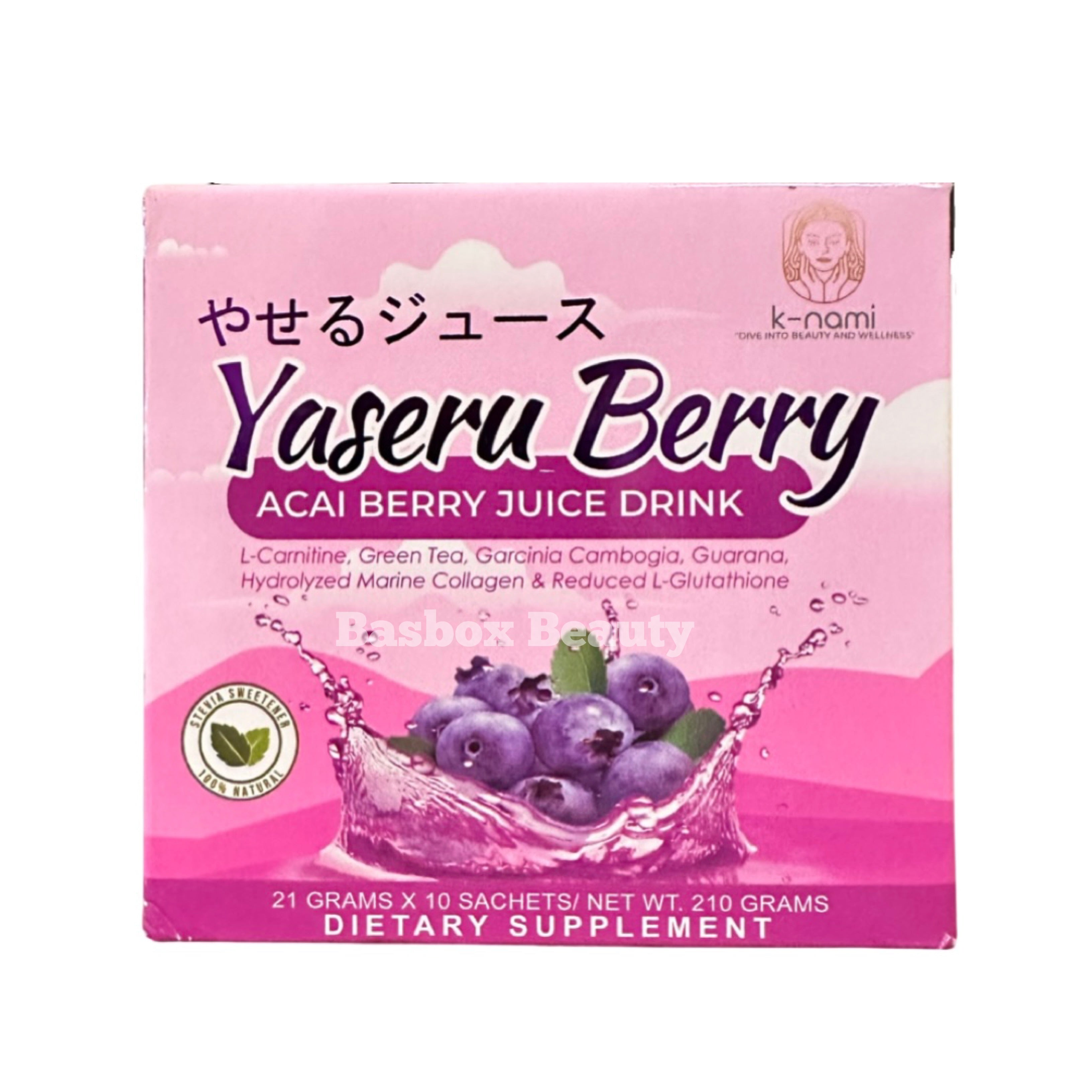 K-Nami Yaseru Berry Acai Berry Juice Drink, 10 Sachets