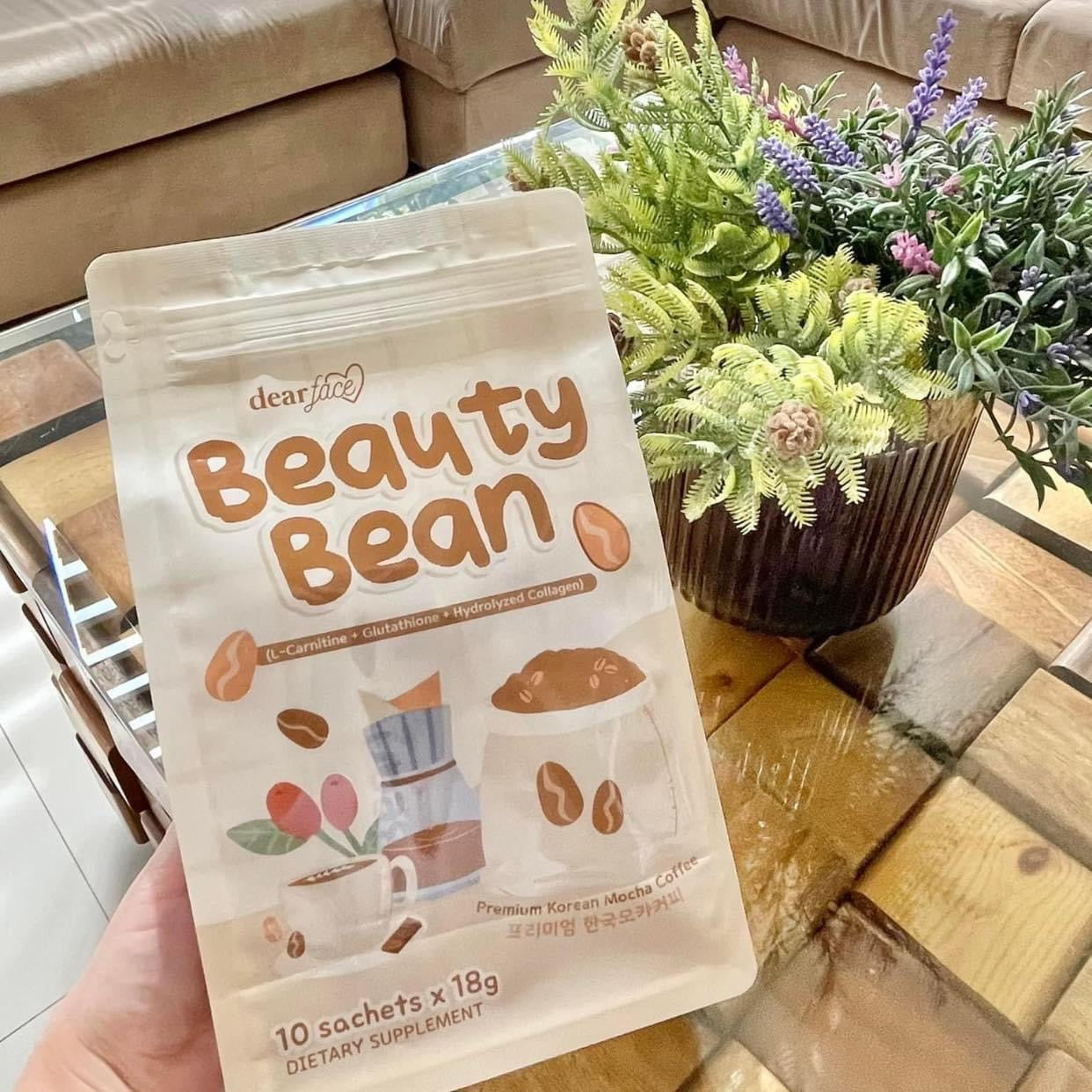 Dear Face BEAUTY BEAN Premium Korean Mocha Coffee, 10 Sachets X 18g