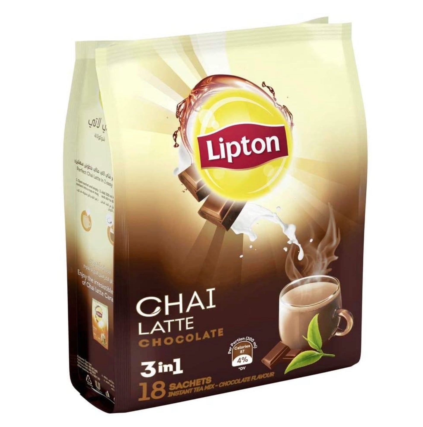 Lipton Chai Latte 3 In 1 Chocolate, 18 Sachets – Basbox Beauty