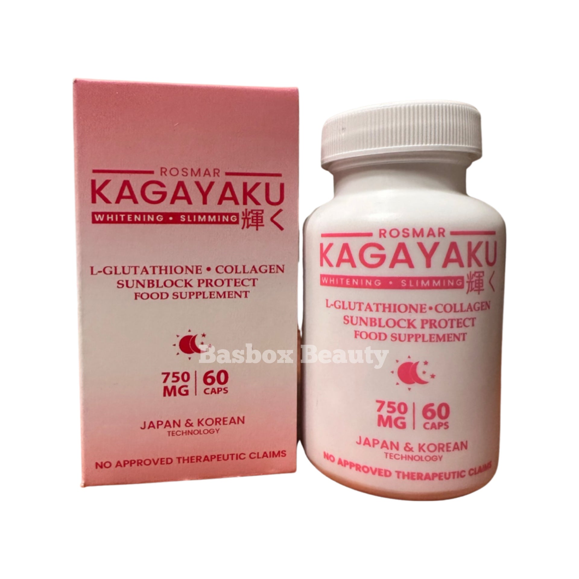 ROSMAR KAGAYAKU Glutathione & Collagen 750mg, 60 Capsules  Basbox Beauty  USA
