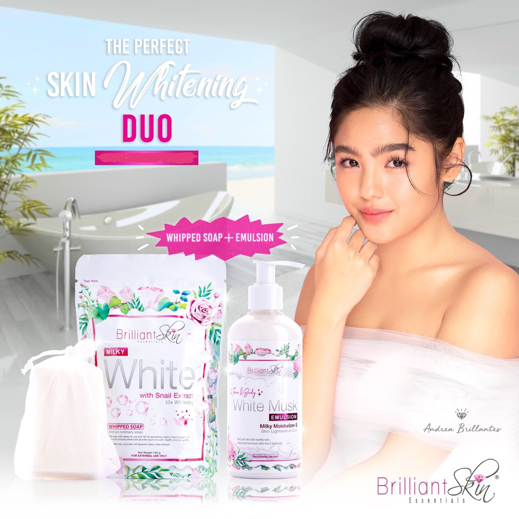 Brilliant Skin Essential White Musk Emulsion & Whipped Soap