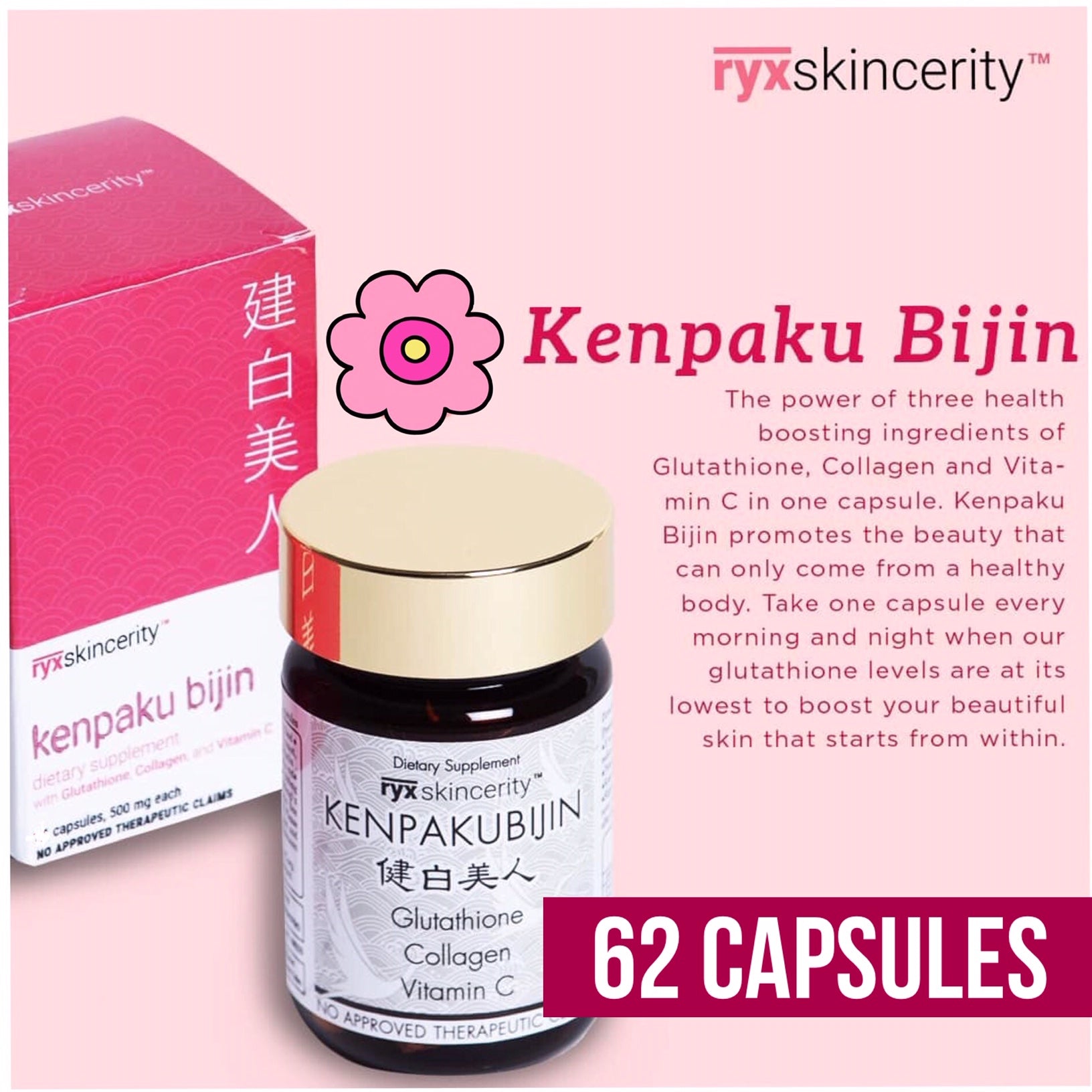 Ryxskin Kenpaku Bijin 62 Capsules