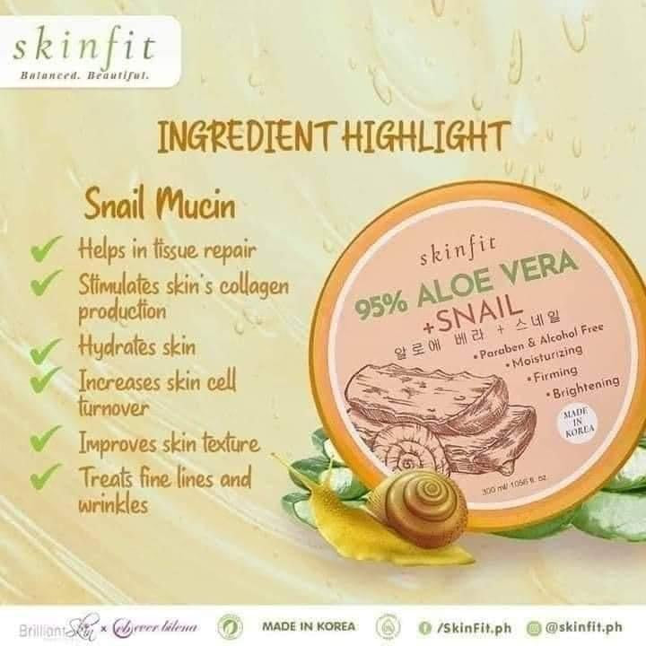 Skinfit Soothing Gel Aloe Vera + Snail Mucin, 300mL